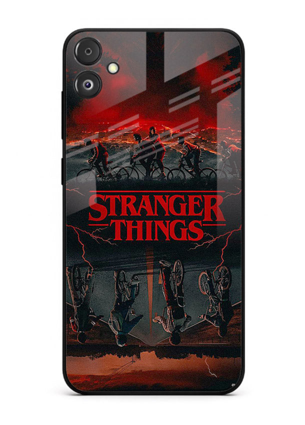 Dark supernatural landscape artwork printed on premium tempered glass Samsung F05 5G back cover