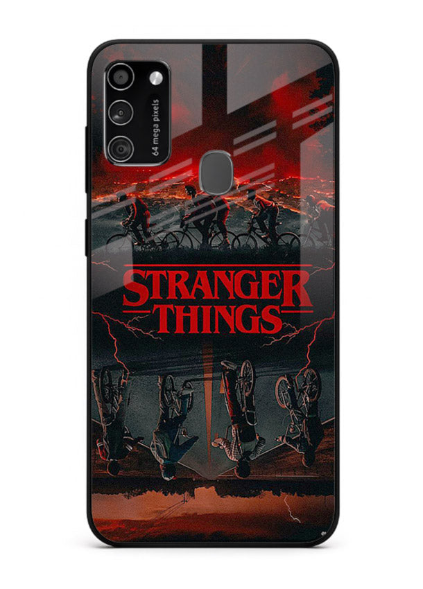 Dark supernatural landscape artwork printed on premium tempered glass Samsung M21 back cover