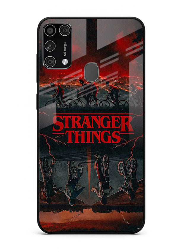 Dark supernatural landscape artwork printed on premium tempered glass Samsung M31 back cover