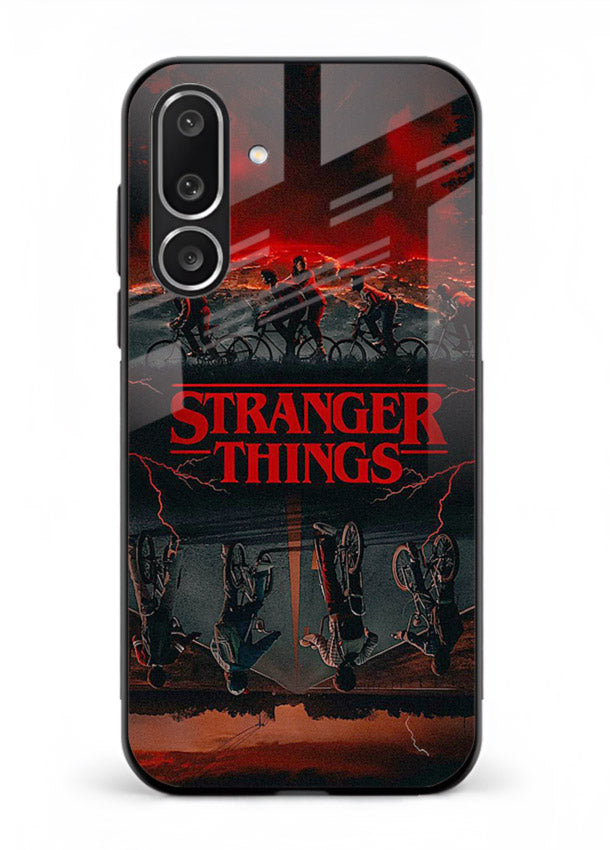 Dark supernatural landscape artwork printed on premium tempered glass Samsung F56 5G back cover