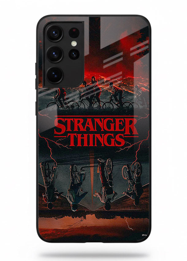 Dark supernatural landscape artwork printed on premium tempered glass Samsung S21 Ultra back cover