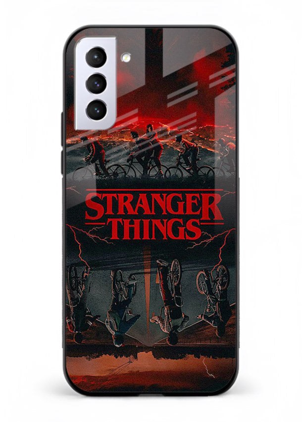 Dark supernatural landscape artwork printed on premium tempered glass Samsung S21 FE back cover