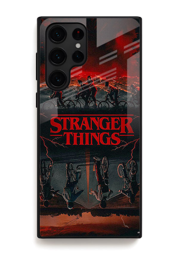 Dark supernatural landscape artwork printed on premium tempered glass Samsung S24 Ultra back cover