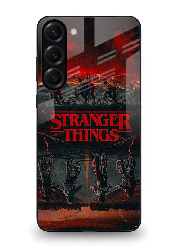 Dark supernatural landscape artwork printed on premium tempered glass Samsung S23 back cover