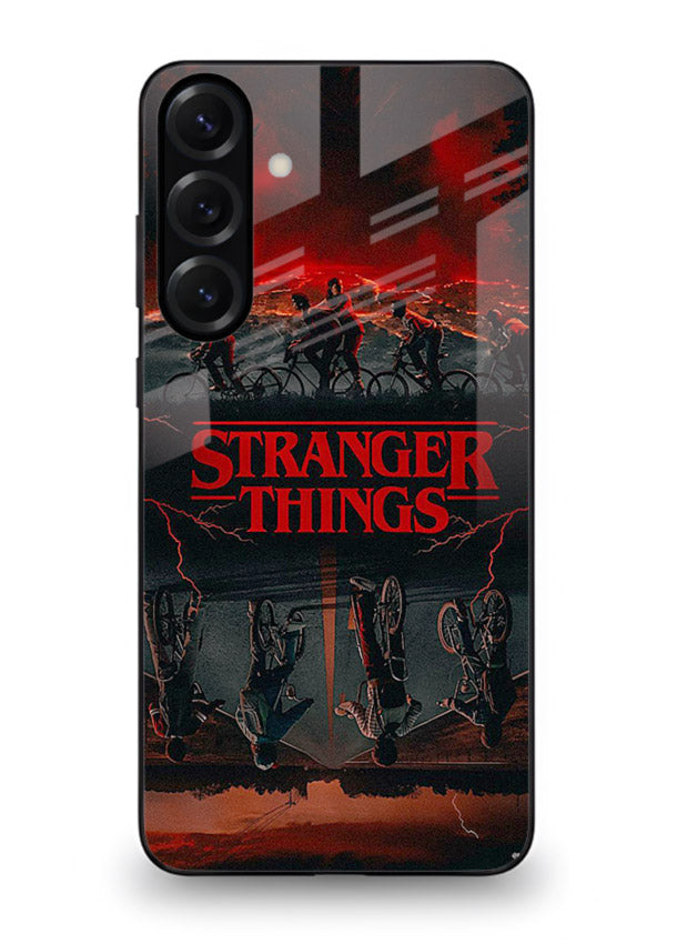 Dark supernatural landscape artwork printed on premium tempered glass Samsung A35 5G back cover
