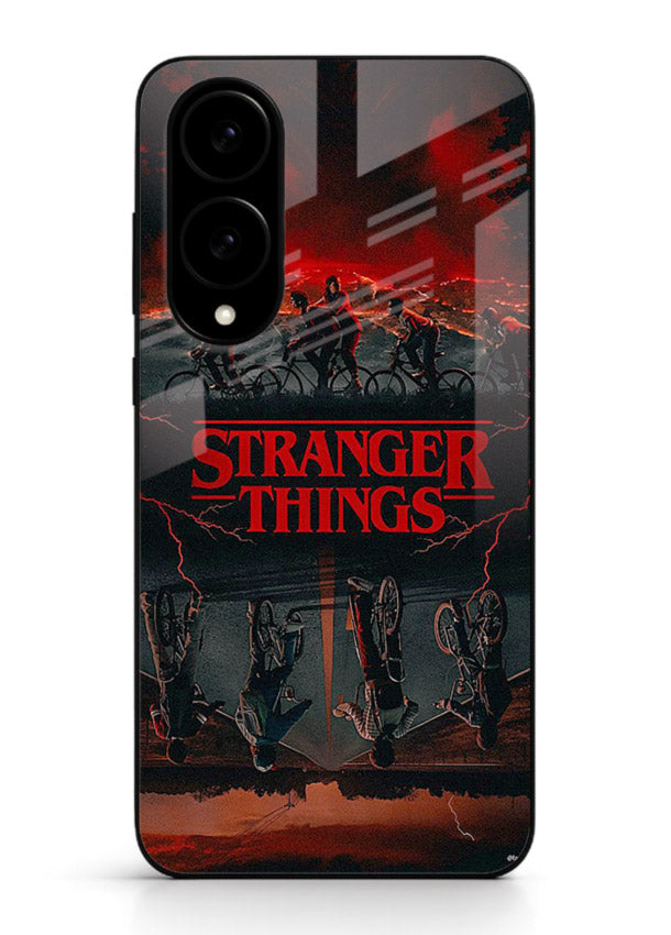 Dark supernatural landscape artwork printed on premium tempered glass Samsung S25 Edge back cover