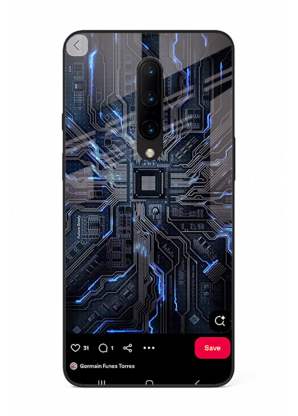 Modern performance car with urban background for OnePlus 7 Pro Back Cover