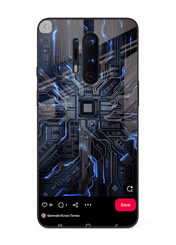 Modern performance car with urban background for OnePlus 8 Pro Back Cover