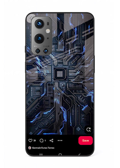 Modern performance car with urban background for OnePlus 9 Back Cover