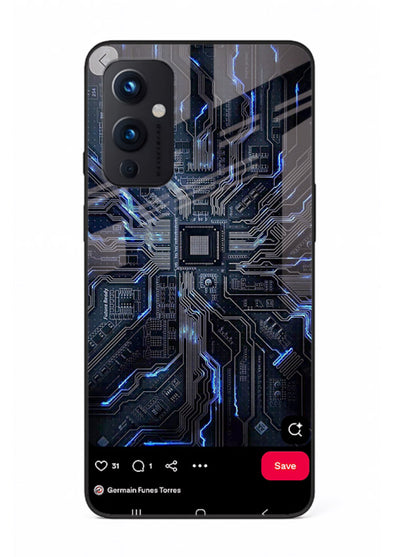 Modern performance car with urban background for OnePlus 9 Pro Back Cover