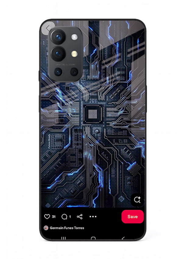 Modern performance car with urban background for OnePlus 9R Back Cover