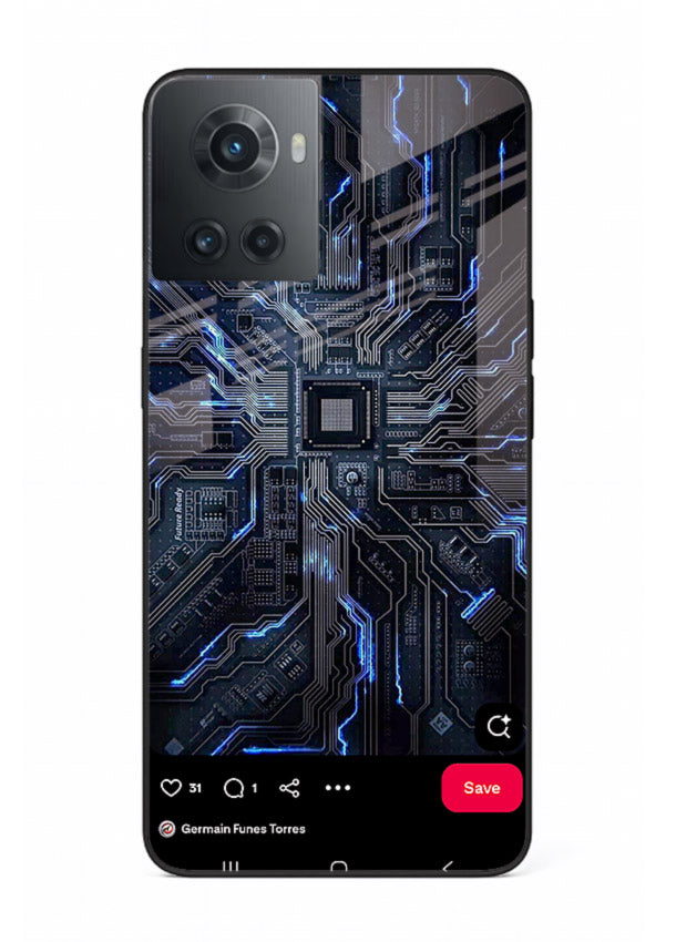 Modern performance car with urban background for OnePlus 10R Back Cover