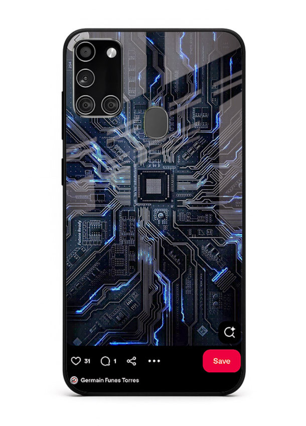 Modern performance car with urban background for Samsung A21s Back Cover
