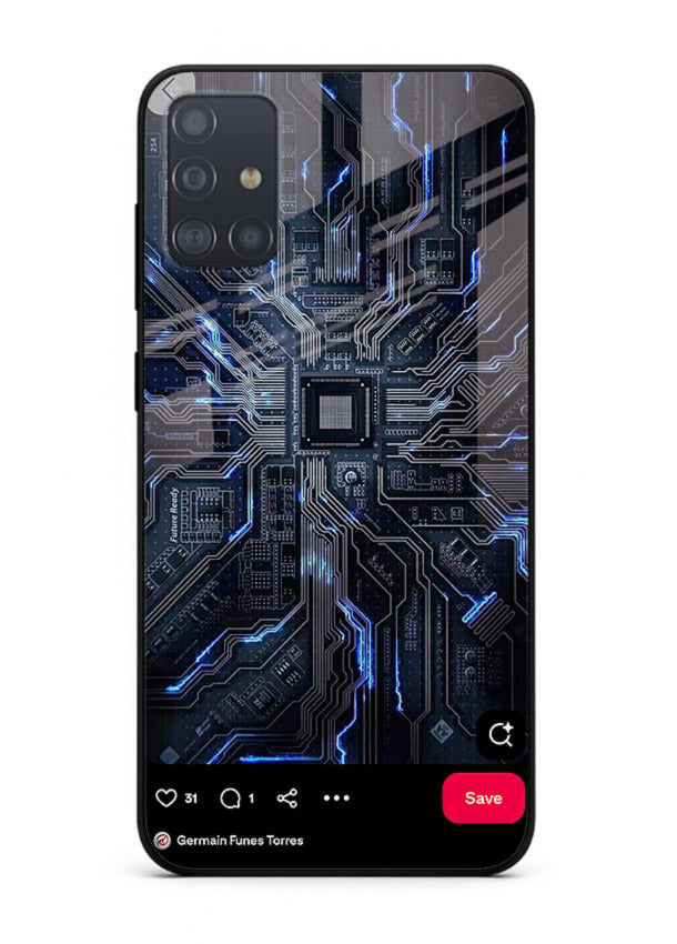 Modern performance car with urban background for Samsung A51 Back Cover
