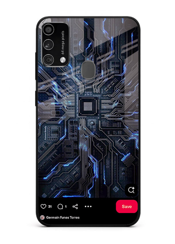 Modern performance car with urban background for Samsung F41 Back Cover
