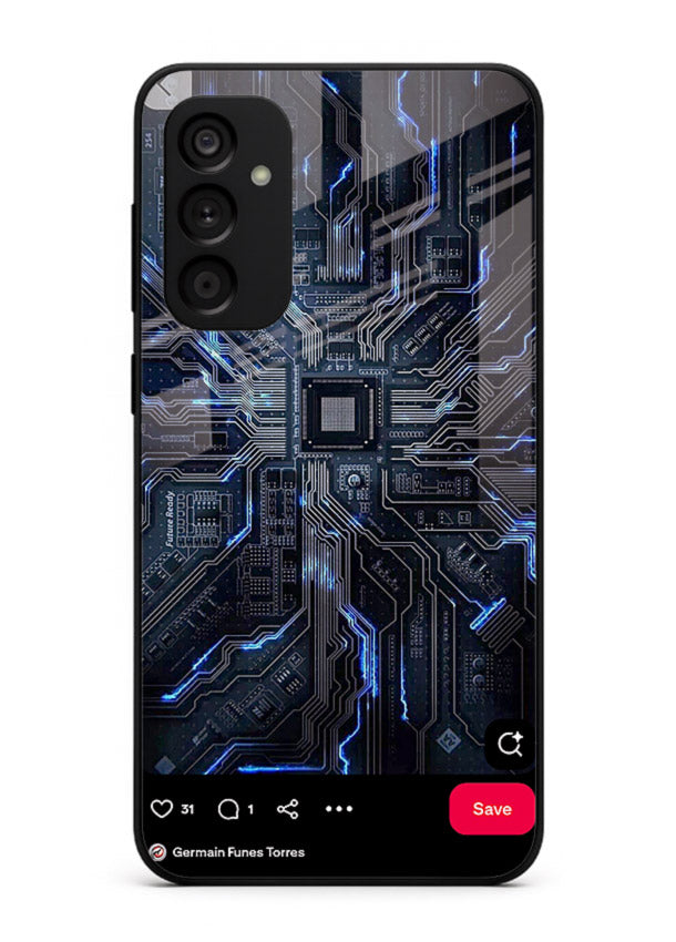 Modern performance car with urban background for Samsung A14 5G Back Cover