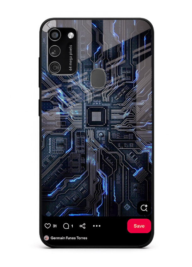 Modern performance car with urban background for Samsung M30s Back Cover