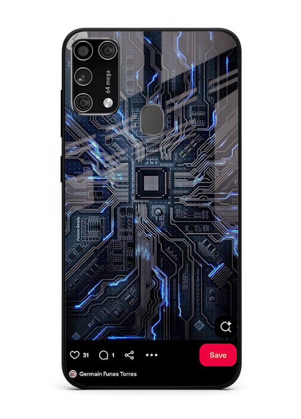 Modern performance car with urban background for Samsung M31 Prime Back Cover
