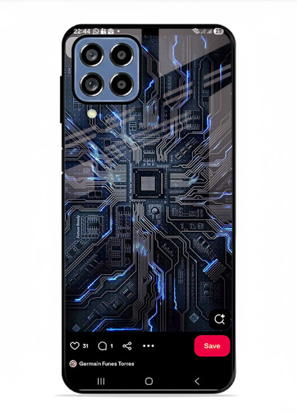 Modern performance car with urban background for Samsung F22 4G Back Cover