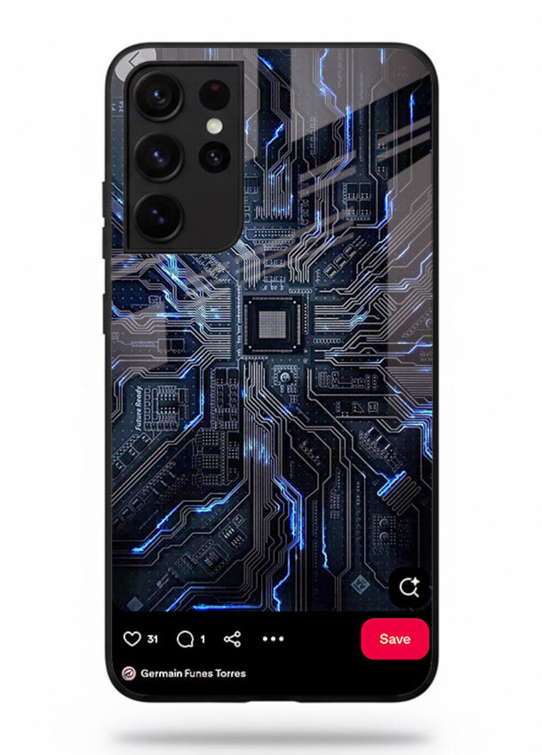 Modern performance car with urban background for Samsung S21 Ultra Back Cover