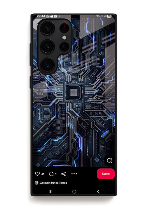 Modern performance car with urban background for Samsung S25 Ultra Back Cover