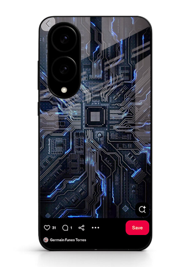 Modern performance car with urban background for Samsung S25 Edge Back Cover