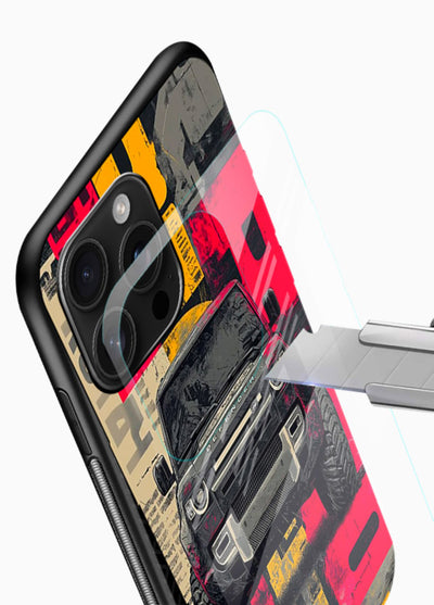 Rugged offroad SUV artwork printed on premium tempered glass mobile back cover - 4