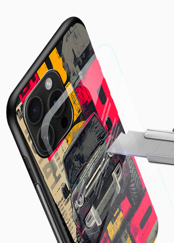 Rugged offroad SUV artwork printed on premium tempered glass mobile back cover - 4