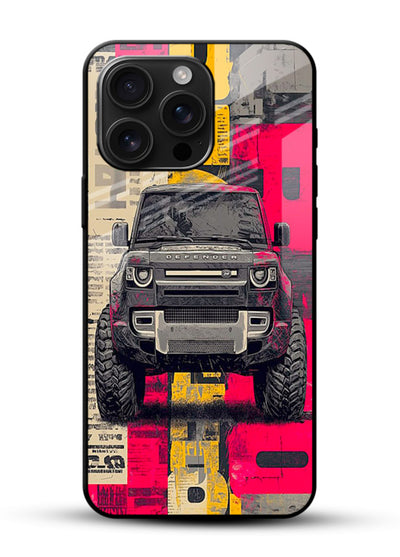 Rugged offroad SUV artwork printed on premium tempered glass mobile back cover - 1