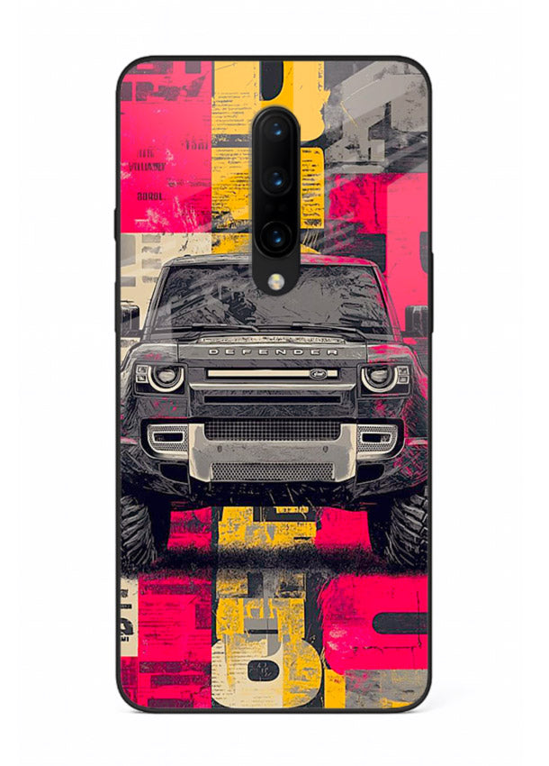 Rugged offroad SUV artwork printed on premium tempered glass OnePlus 8 back cover