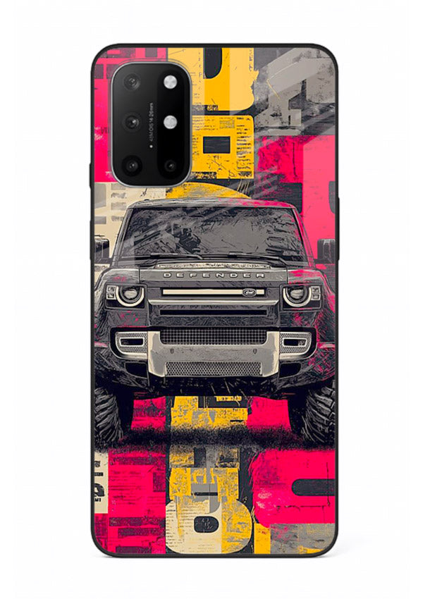 Rugged offroad SUV artwork printed on premium tempered glass OnePlus 8T back cover