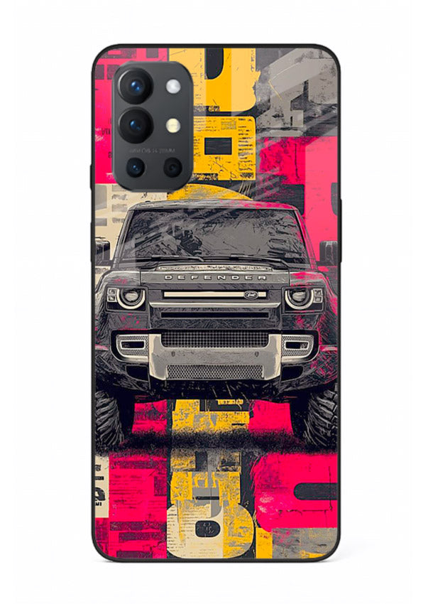 Rugged offroad SUV artwork printed on premium tempered glass OnePlus 9R back cover