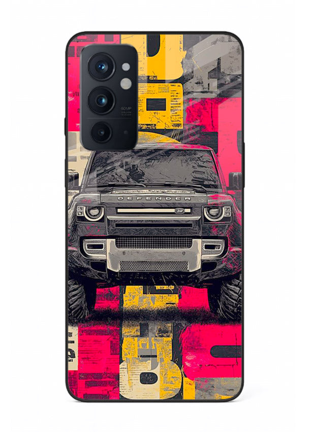 Rugged offroad SUV artwork printed on premium tempered glass OnePlus 9RT back cover