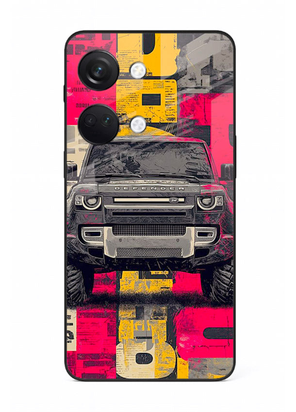 Rugged offroad SUV artwork printed on premium tempered glass OnePlus Nord 3 back cover
