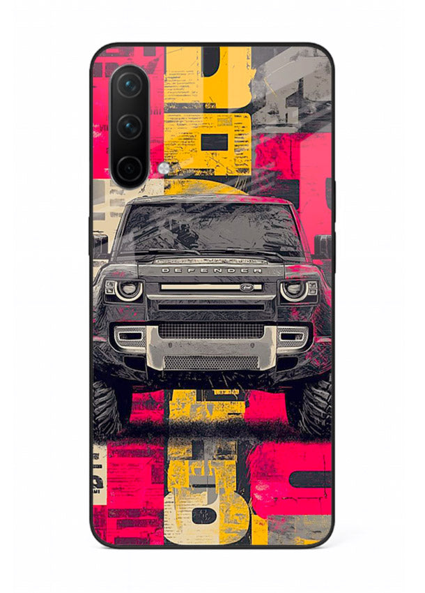 Rugged offroad SUV artwork printed on premium tempered glass OnePlus Nord CE 5G back cover