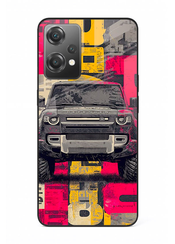 Rugged offroad SUV artwork printed on premium tempered glass OnePlus Nord CE2 Lite 5G back cover