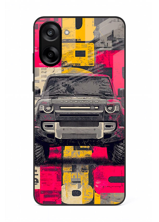 Rugged offroad SUV artwork printed on premium tempered glass OnePlus Nord CE5 back cover