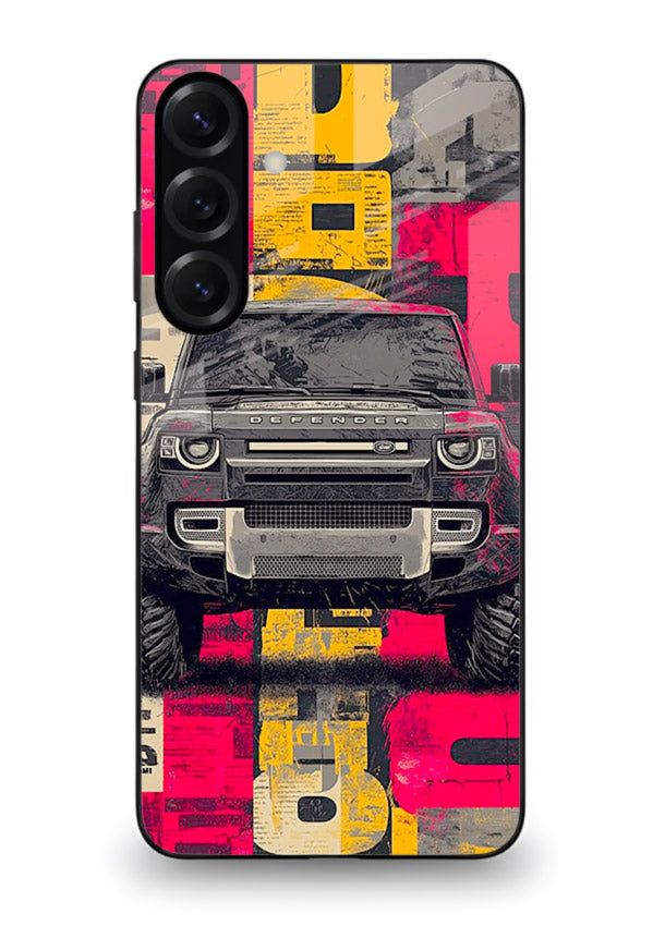 Rugged offroad SUV artwork printed on premium tempered glass Samsung M54 5G back cover