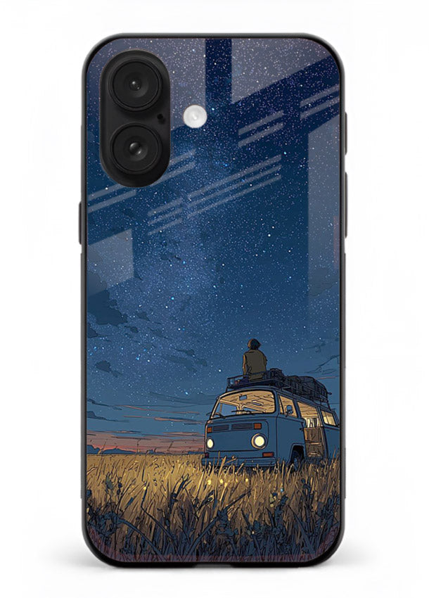 van night sky starry art iphone 17 glass cover aesthetic night scenery case