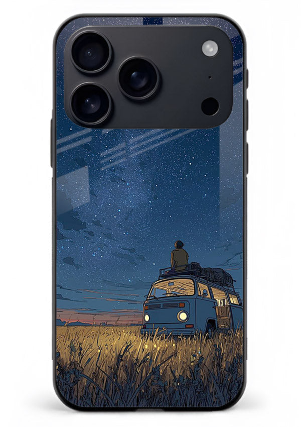 van night sky starry art iphone 18 pro max glass cover aesthetic night scenery case