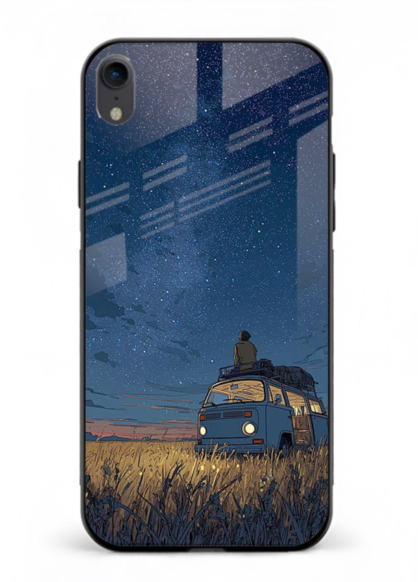 van night sky starry art iphone xr glass cover aesthetic night scenery case