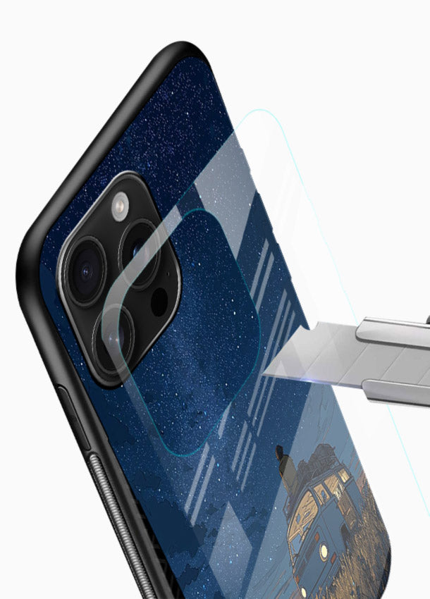 van night sky starry art glossy vibrant premium glass cover aesthetic night scenery case - Angle Blade