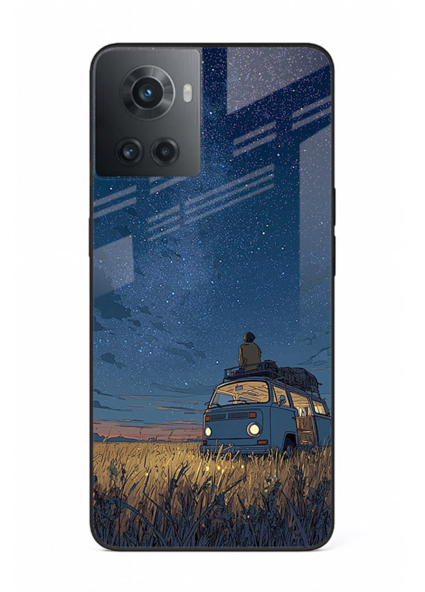 van night sky starry art OnePlus 10R glass cover aesthetic night scenery case