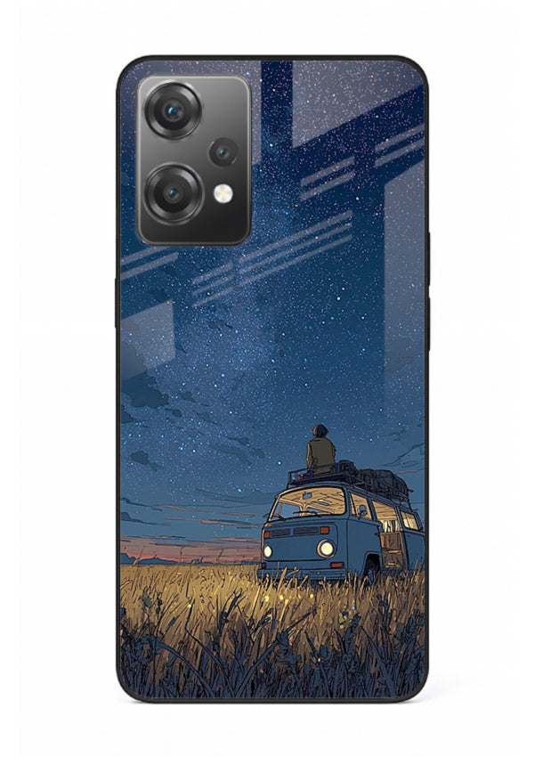 van night sky starry art OnePlus Nord CE2 Lite 5G glass cover aesthetic night scenery case