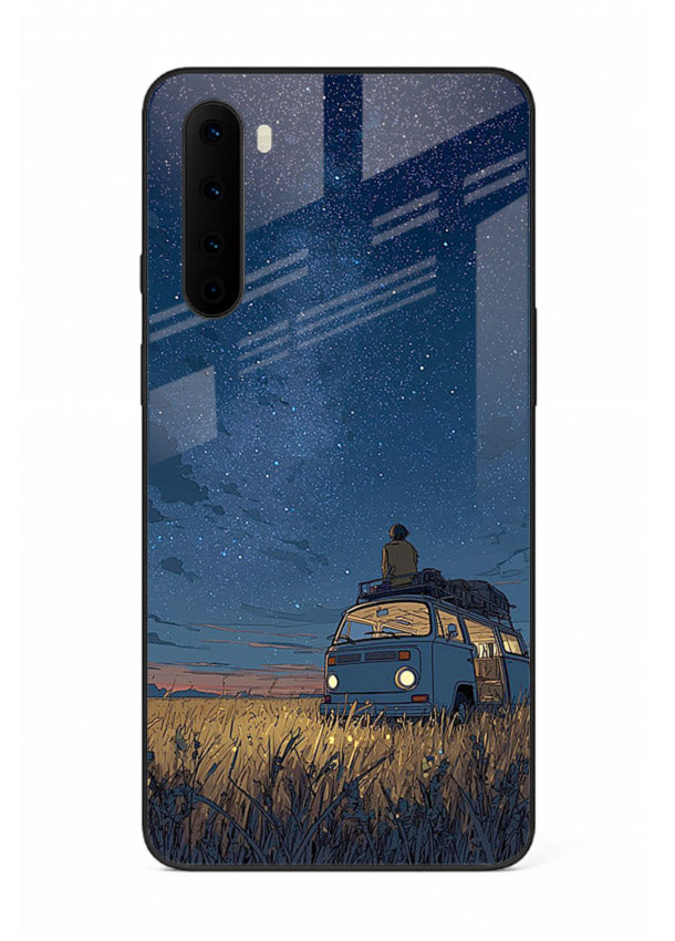 van night sky starry art OnePlus Nord glass cover aesthetic night scenery case