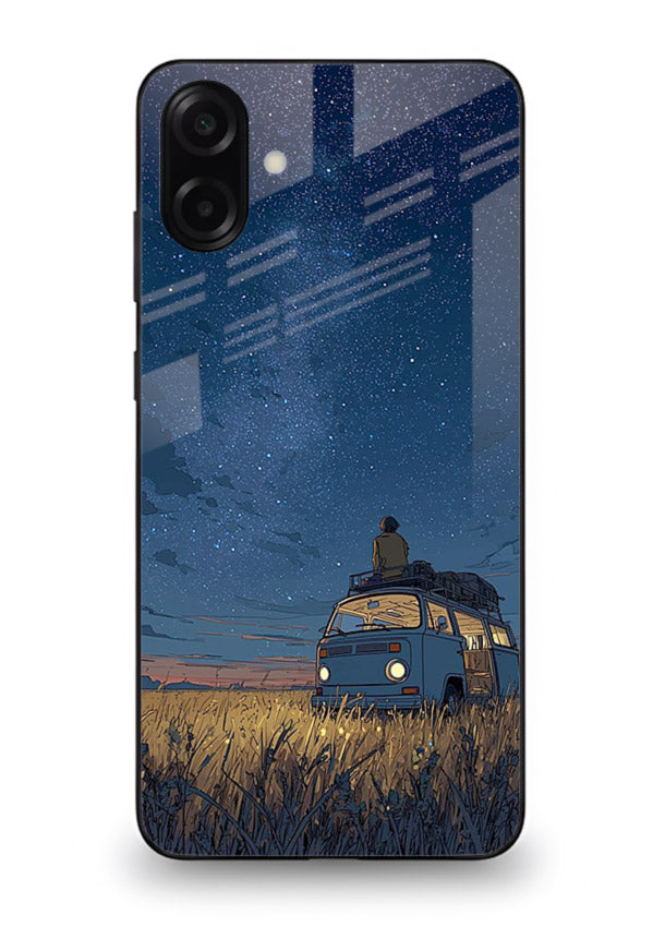 van night sky starry art Samsung A07 4G glass cover aesthetic night scenery case