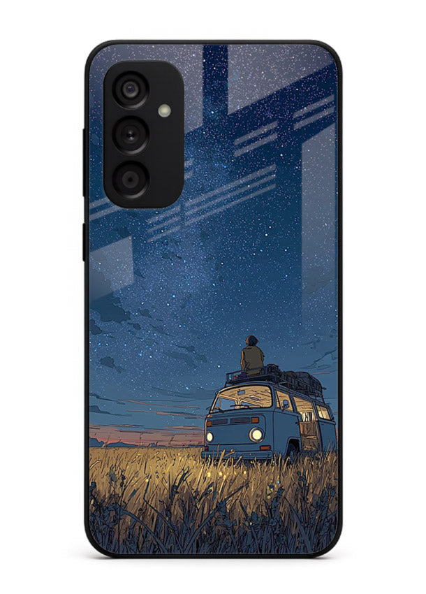 van night sky starry art Samsung A15 5G glass cover aesthetic night scenery case
