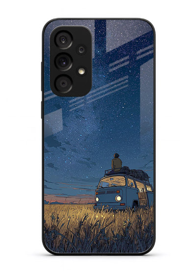 van night sky starry art Samsung A73 5G glass cover aesthetic night scenery case