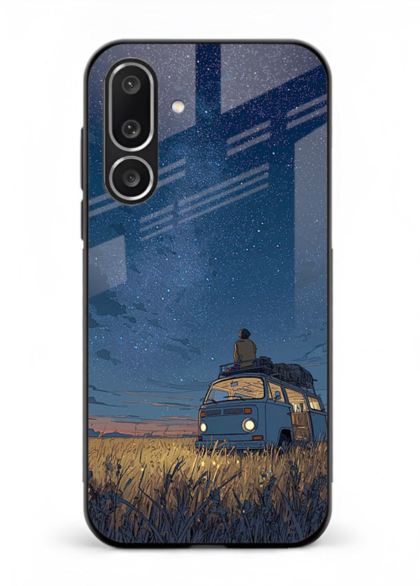 van night sky starry art Samsung M56 5G glass cover aesthetic night scenery case