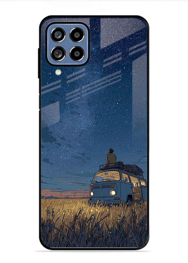 van night sky starry art Samsung M33 5G glass cover aesthetic night scenery case